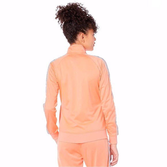 Kappa 222 Banda Wanniston 2 Orange & Grey Slim Full Zip Track Jacket - Picture 8 of 8